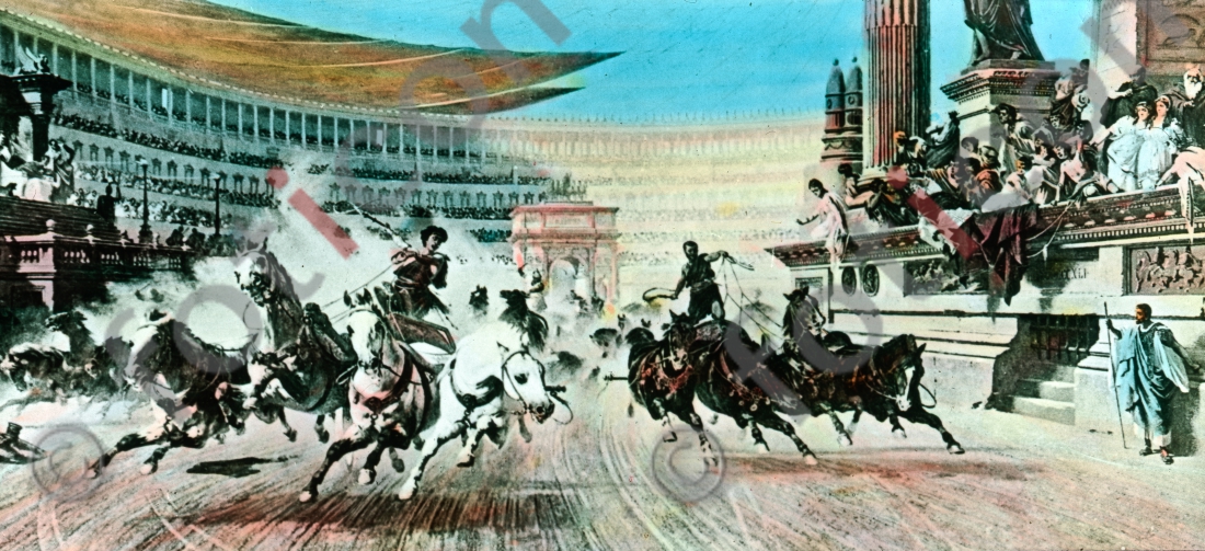 Wagenrennen im Circus des Nero | Chariot racing in the circus of Nero - Foto foticon-simon-107-036.jpg | foticon.de - Bilddatenbank für Motive aus Geschichte und Kultur